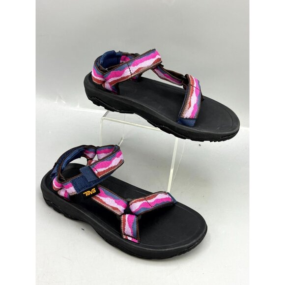 Teva Hurricane XLT 2 Kids Sandal Sz US 13 Pink Black Hook-and-Loop S/N 1019390C - Picture 1 of 9